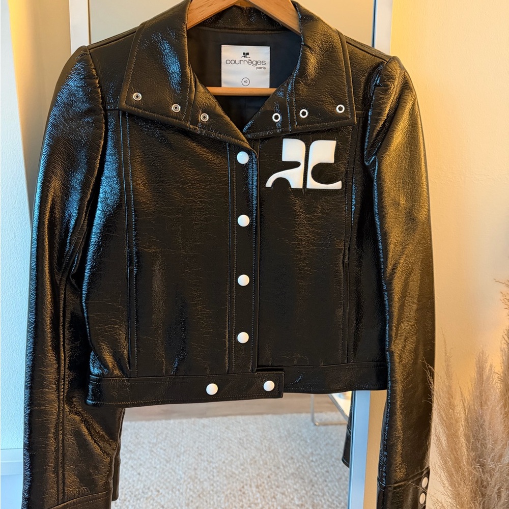Courrèges Black Vinyl Jacket